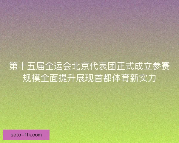 第十五届全运会北京代表团正式成立参赛规模全面提升展现首都体育新实力 第十五届全运会北京代表团正式成立参赛规模全面提升展现首都体育新实力