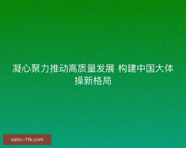 凝心聚力推动高质量发展 构建中国大体操新格局